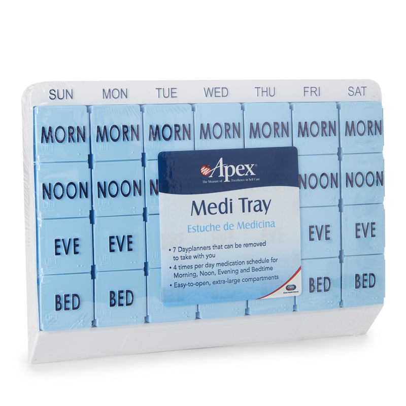 Apex Medi Tray Pill Organizer, Days of the Week / Morn, Noon, Eve, Bed