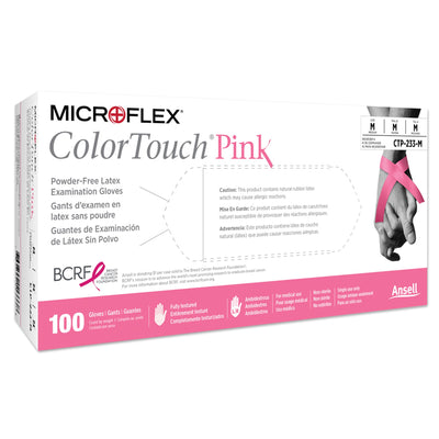 ColorTouch® Pink Latex Exam Glove, Medium, Pink