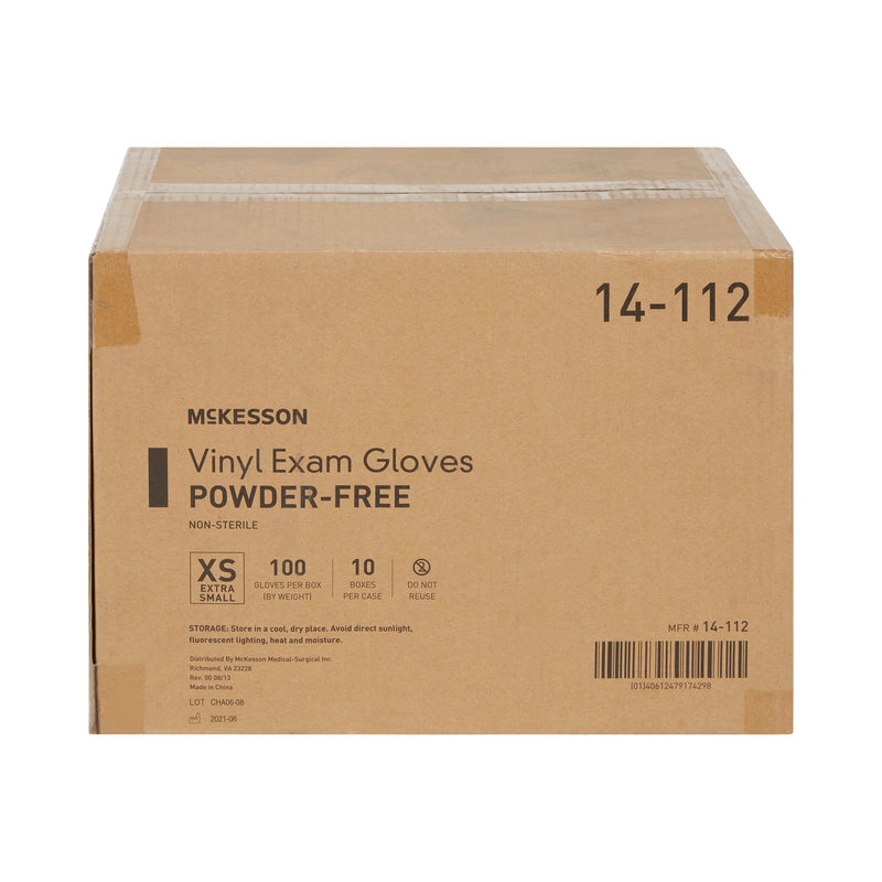 McKesson Vinyl Exam Glove, Extra Small, Clear