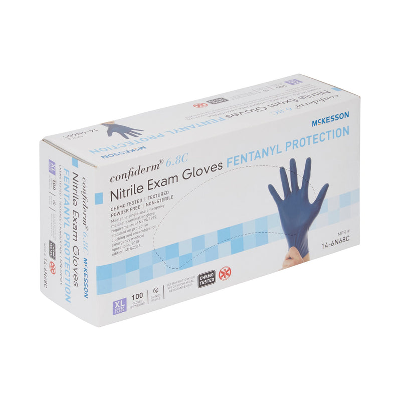 McKesson Confiderm® 6.8C Nitrile Exam Glove, Extra Large, Blue