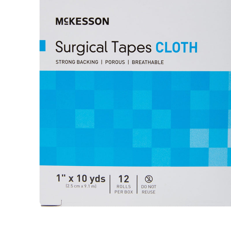 McKesson Silk-Like Cloth Medical Tape, 1 Inch x 10 Yard, White