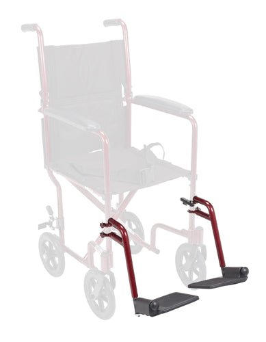 Swing-Away Detachable Footrest f/Alum Transport Chair-Red pr