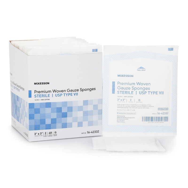 McKesson Sterile USP Type VII Gauze Sponge, 3 x 3 Inch