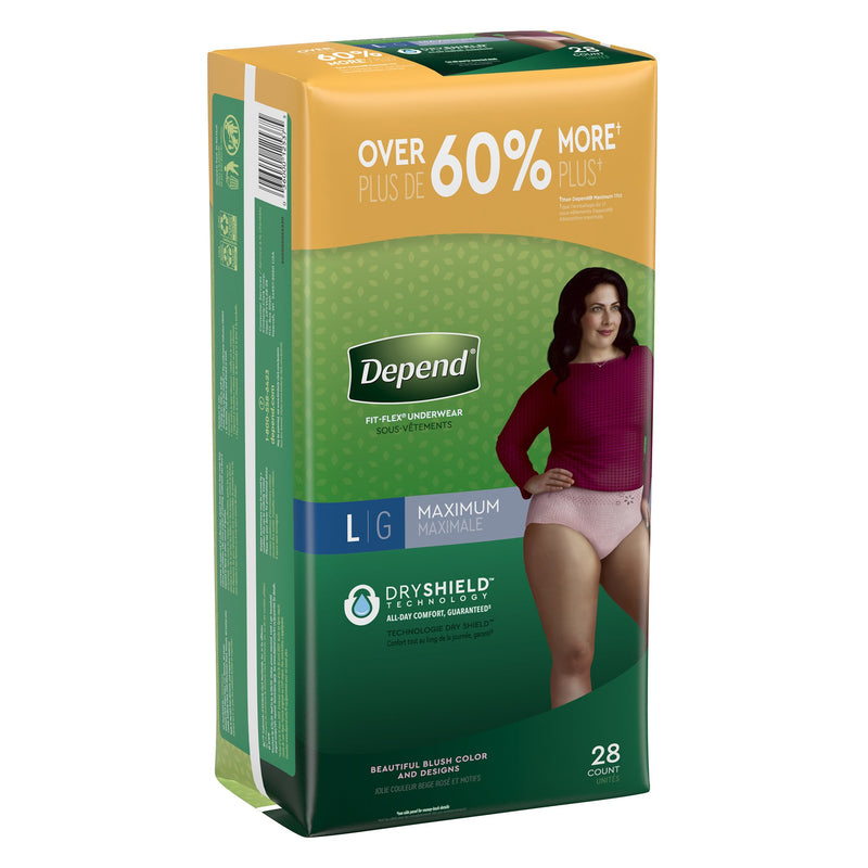 Depend® FIT-FLEX® Womens Absorbent Underwear, Large, Blush