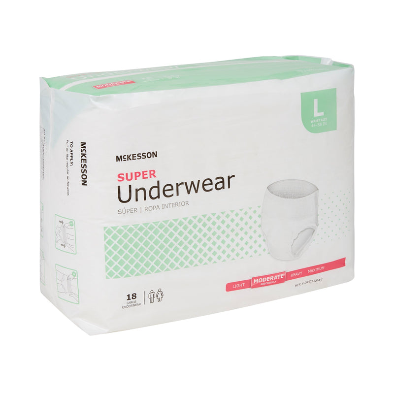 McKesson Super Moderate Absorbent Underwear, Large