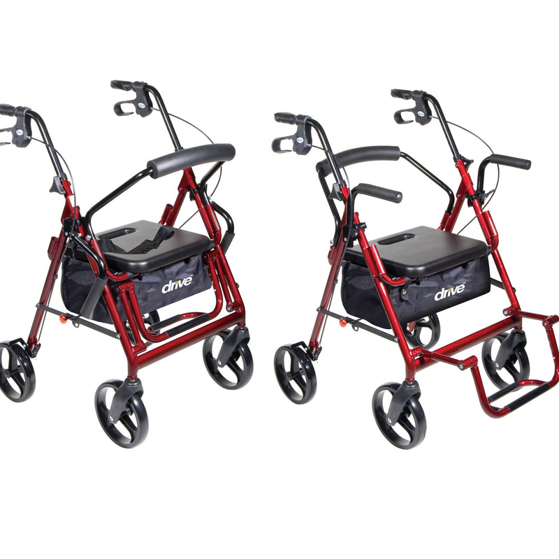 drive™ Duet 4 Wheel Rollator, Burgundy