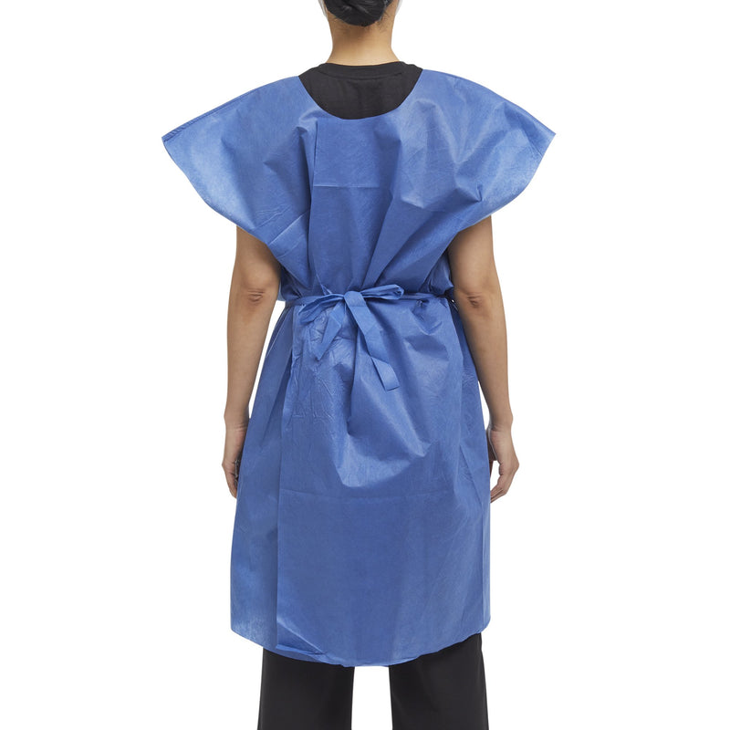 Graham Medical Products Exam Gown, Medium/Large, Blue