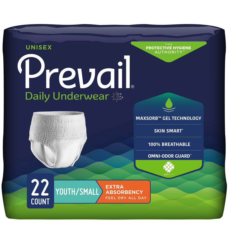 Prevail® Daily Underwear Extra Absorbent Underwear, Small (Youth)