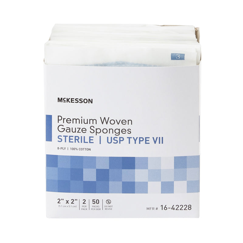 McKesson Sterile USP Type VII Gauze Sponge, 2 x 2 Inch