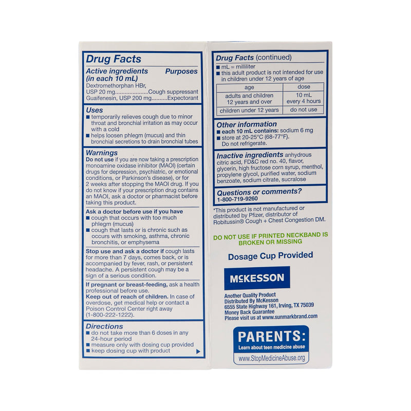 sunmark® Guaifenesin / Dextromethorphan Cold and Cough Relief