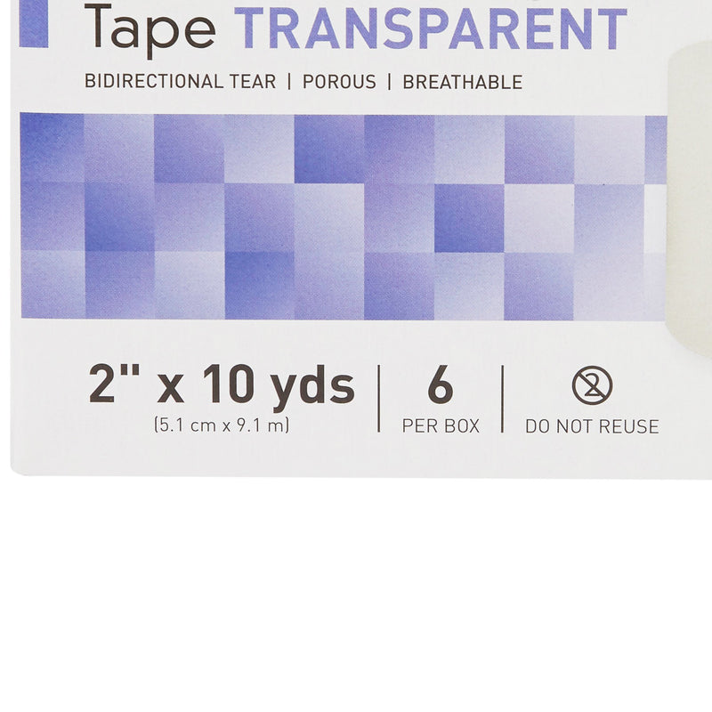 McKesson Plastic Medical Tape, 2 Inch x 10 Yard, Transparent