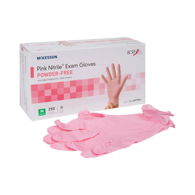 McKesson Pink Nitrile® Exam Glove, Medium, Pink