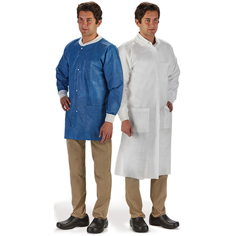 LabMates® Lab Coat, Medium, Blue