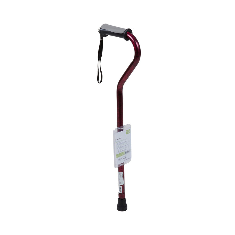 McKesson Red Crackle Print Offset Cane, Aluminum, 30 – 39 Inch Height
