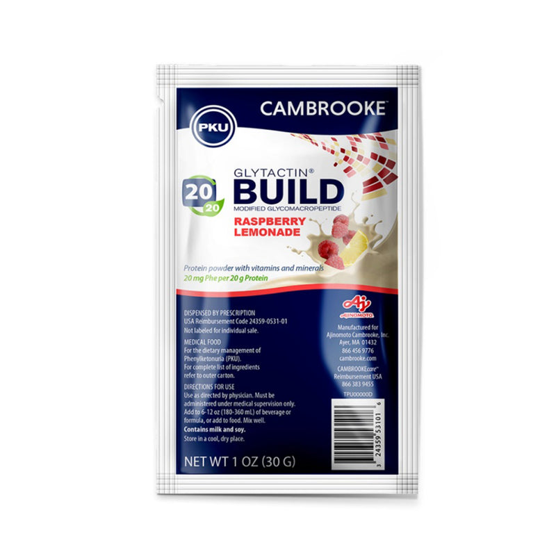 Glytactin® BUILD 20/20 Raspberry / Lemonade PKU Oral Supplement