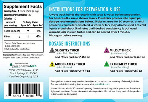 purathick™ Beverage Thickener, 2.4-gram Packet