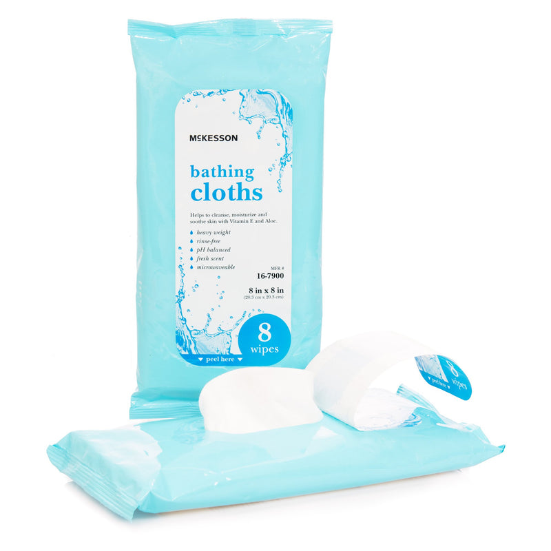 McKesson Scented Rinse-Free Bath Wipe, Soft Pack