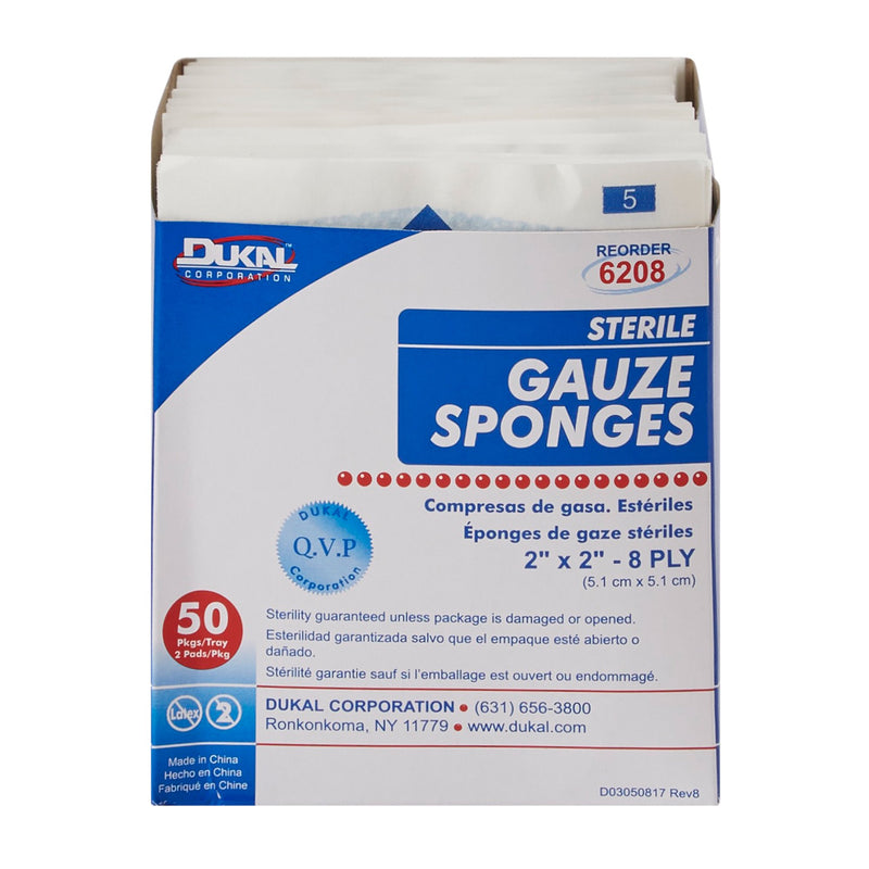 Dukal™ Sterile Gauze Sponge, 2 x 2 Inch