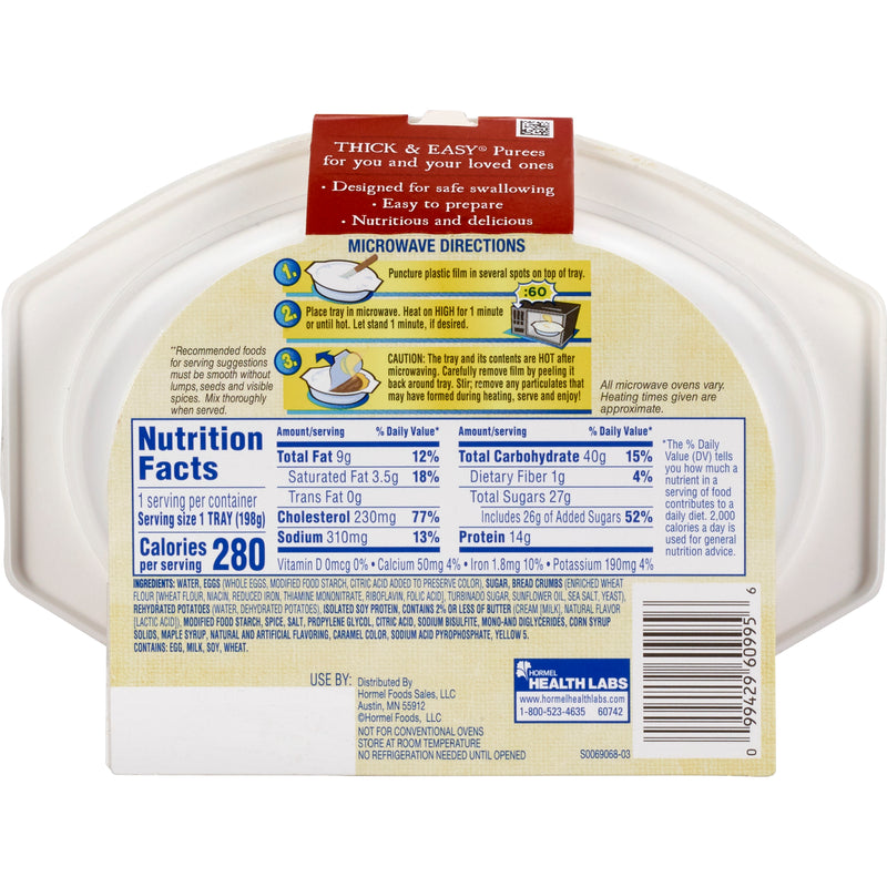 Thick & Easy® Purées Maple Cinnamon French Toast Purée, 7 oz. Tray