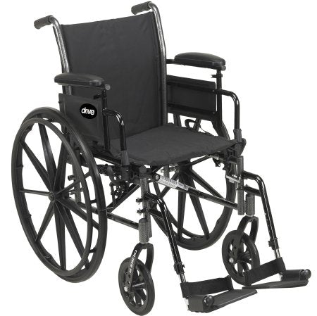 drive™ Cruiser III Lightweight Wheelchair with Flip Back, Padded, Removable Arm, Composite Mag Wheel, 20 in. Seat, Swing-Away Footrest, 350 lbs