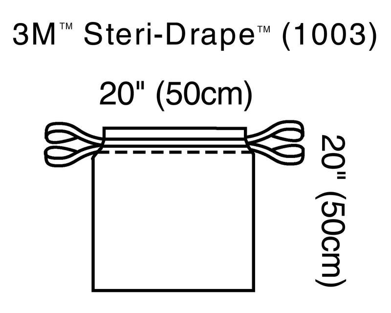 3M Steri- Sterile Isolation Surgical Drape, 20 W x 20 L Inch