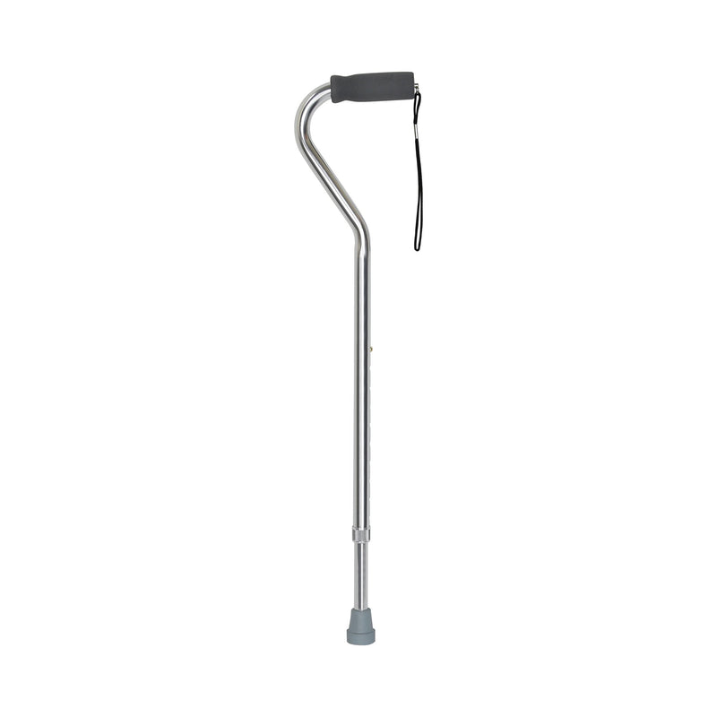 McKesson Aluminum Silver Offset Cane, 30 – 39 Inch Height