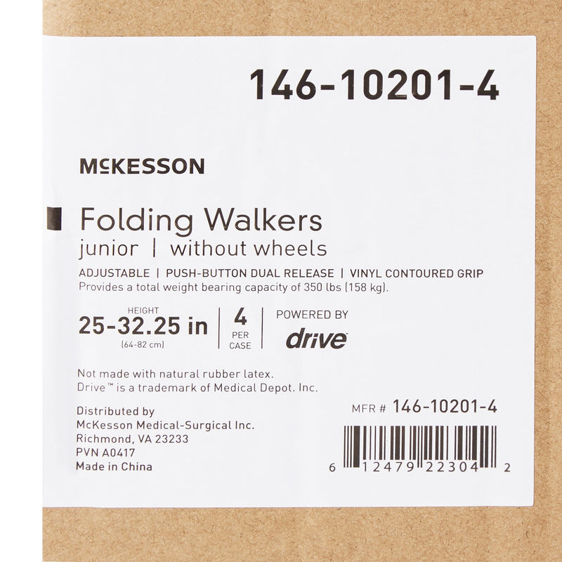 McKesson Junior Aluminum Folding Walker, 25 – 32 Inch Height