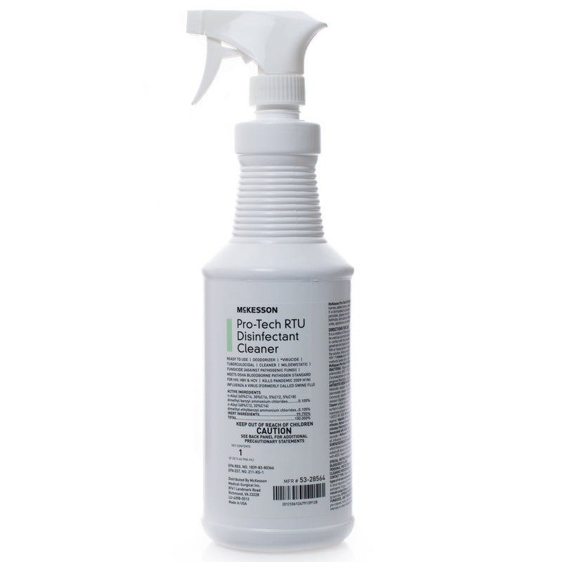 McKesson Pro-Tech Surface Disinfectant Cleaner Alcohol-Based Liquid, Non-Sterile, Floral Scent, 32 oz Bottle