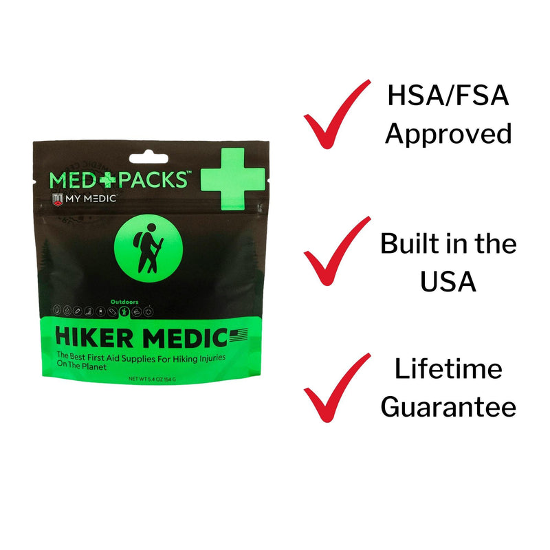 My Medic Med Packs First Aid Kit for Hikers - Outdoor Injury Supplies in Portable Pouch