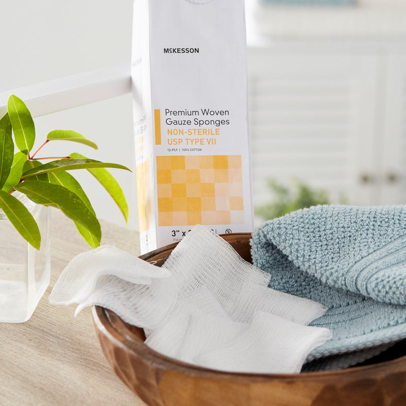 McKesson NonSterile USP Type VII Gauze Sponge, 3 x 3 Inch