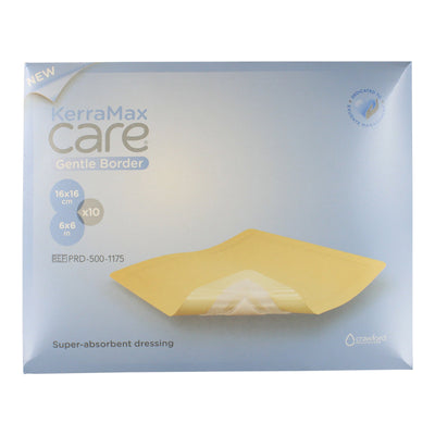 KerraMax Care® Gentle Border Super Absorbent Dressing, 6 x 6 Inch