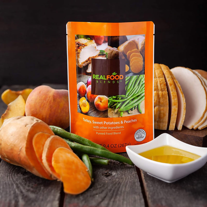 Real Food Blends™ Turkey, Sweet Potatoes & Peaches Ready to Use Tube Feeding Formula, 9.4 oz. Pouch