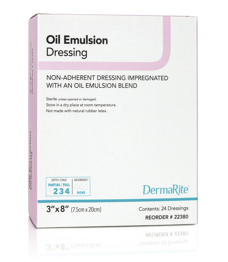 DermaRite® Oil Emulsion Impregnated Dressing, 3 x 8 Inch