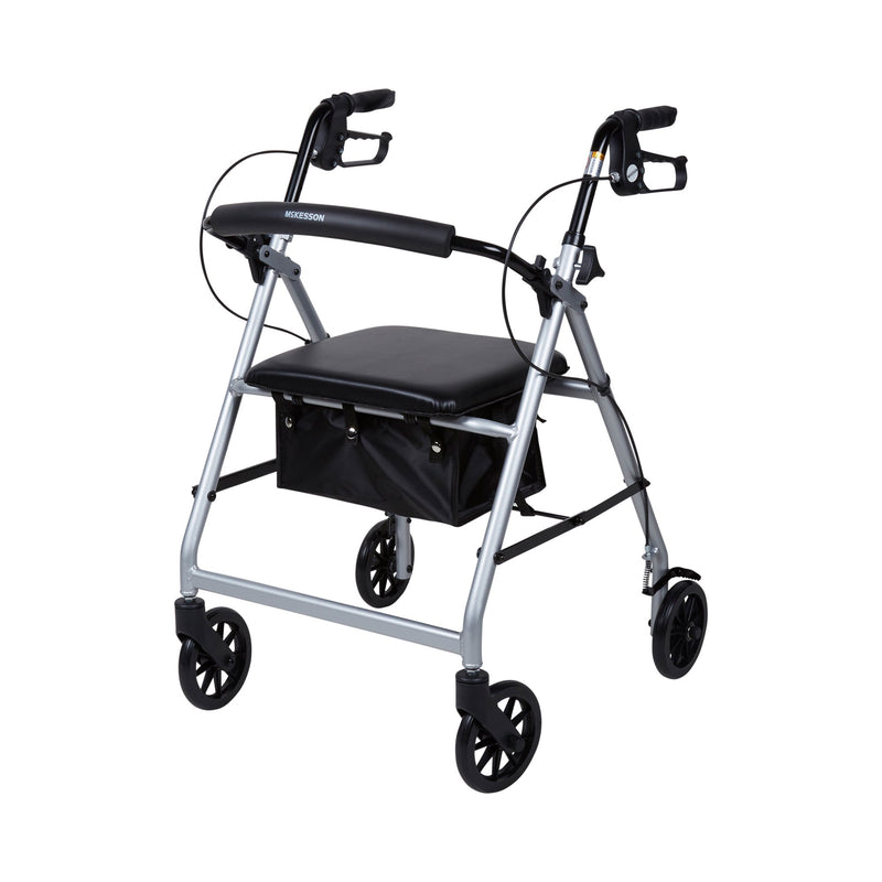 McKesson Folding Aluminum 4-Wheel Rollator, Silver