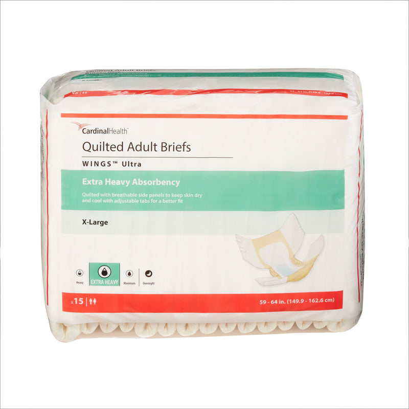 Wings™ Ultra Quilted Extra Heavy Absorbency Incontinence Brief, Extra Large