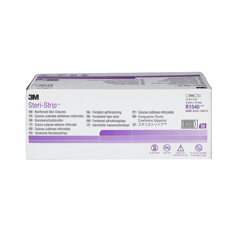 3M Steri-Strip Skin Closure Strips, Non-Woven Material, Reinforced Strip, White