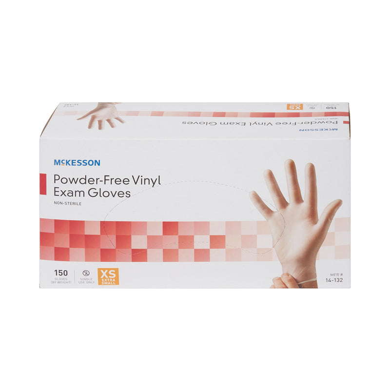 McKesson Vinyl Exam Glove, Extra Small, Clear