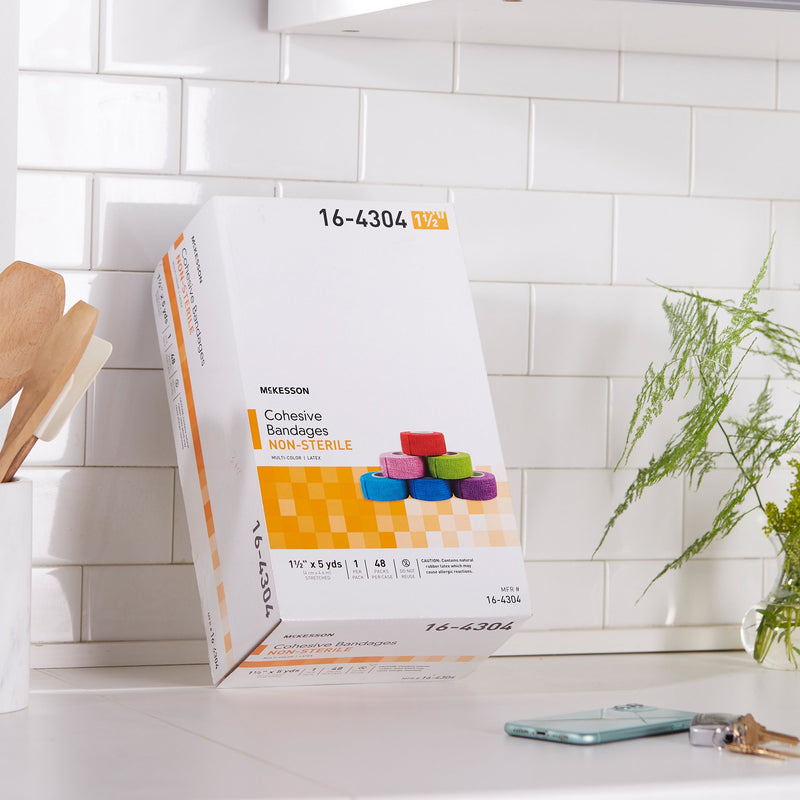 McKesson Self-adherent Closure Cohesive Bandage, 1-1/2 Inch x 5 Yard