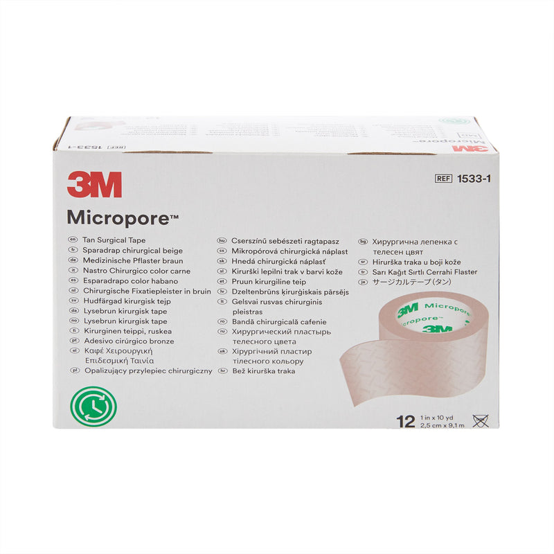 3M™ Micropore™ Paper Medical Tape, 1 Inch x 10 Yard, Tan