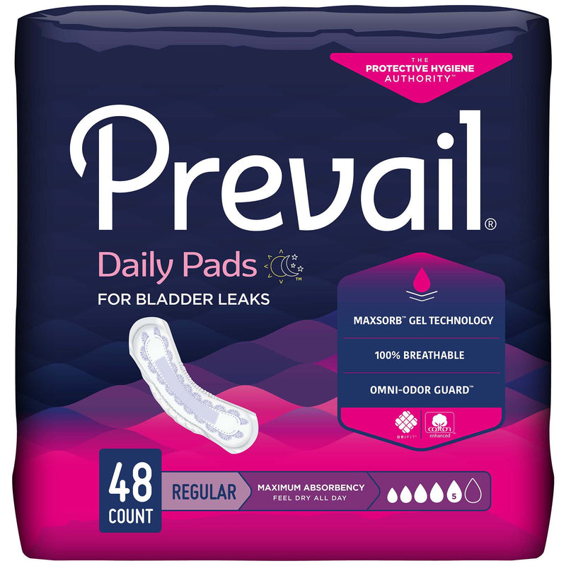 Prevail® Daily Pads Maximum Bladder Control Pad, 11-Inch Length