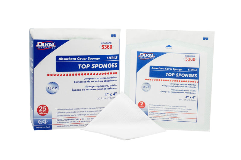 Dukal™ Sterile Nonwoven Sponge, 4 x 4 Inch