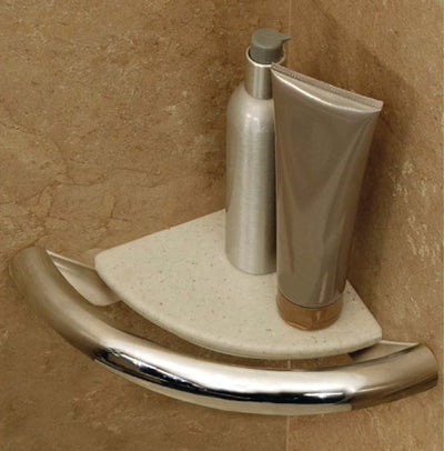 Invisia Corner Shelf Grab Bar Chrome Plated