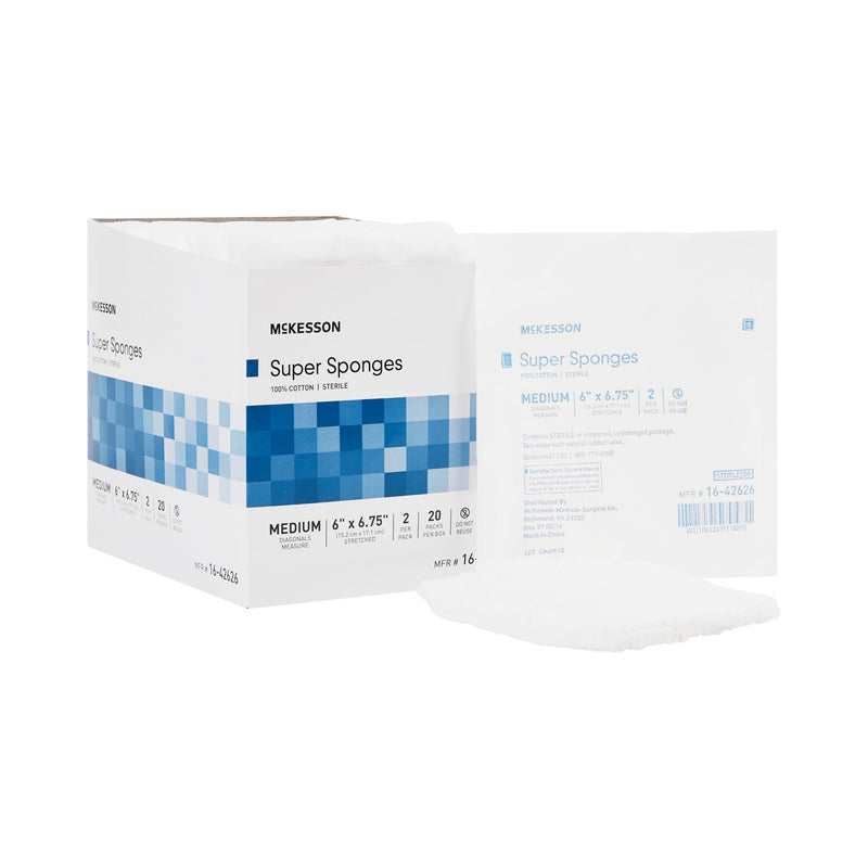 McKesson Sterile Fluff Dressing, 6 x 6-3/4 Inch