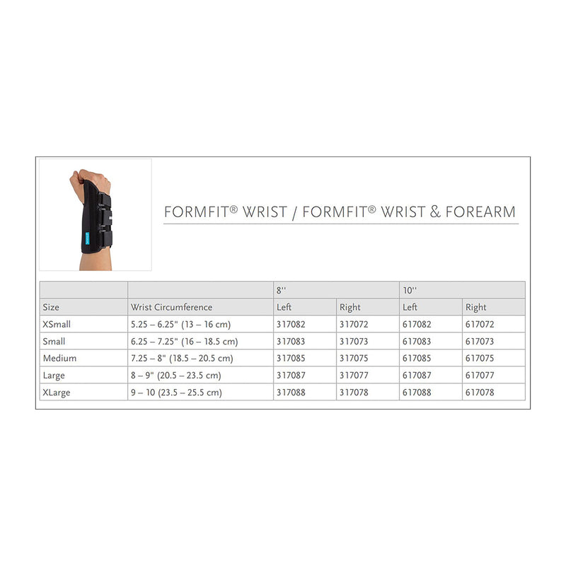 Ossur Formfit® Right Wrist Brace, Extra Small