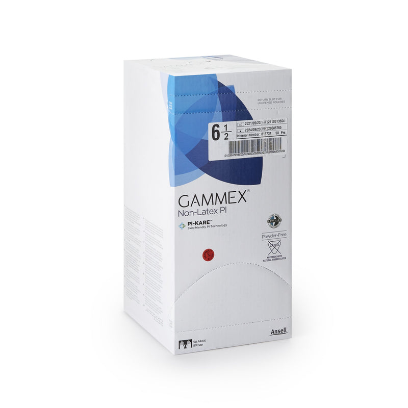 Gammex® Non-Latex PI Polyisoprene Standard Cuff Length Surgical Glove, Size 6½, White