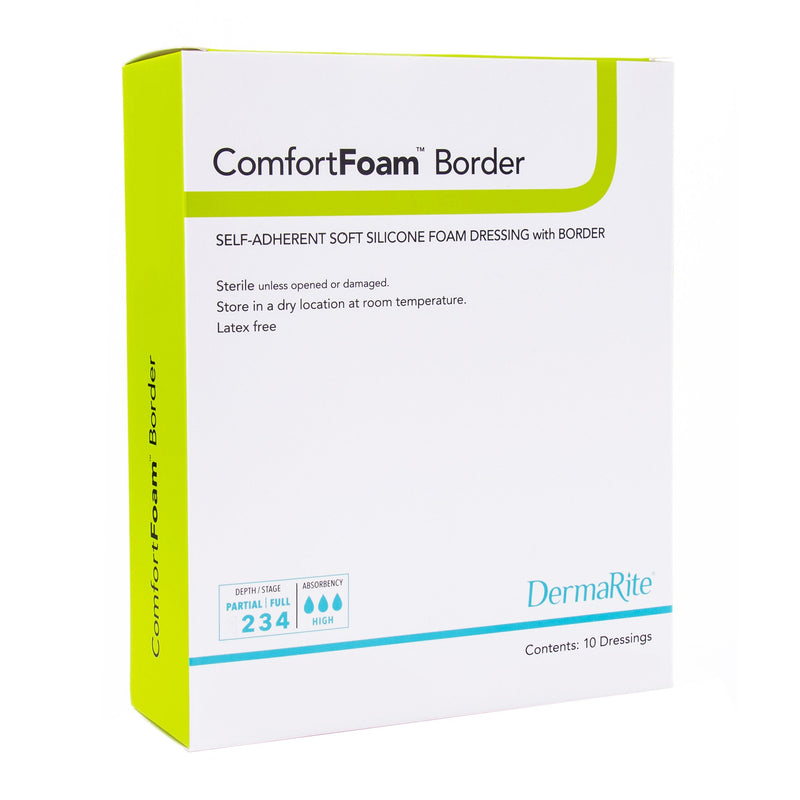 ComfortFoam™ Border Silicone Adhesive with Border Silicone Foam Dressing, 5 x 8 Inch