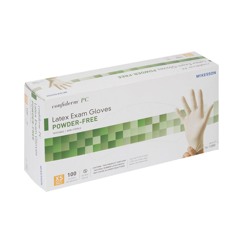 McKesson Extra Small Non-Sterile, Latex, Standard Cuff Length, Not Chemo Approved Exam Gloves, Ivory