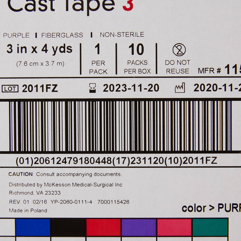McKesson Purple Cast Tape, 3 Inch x 4 Yard