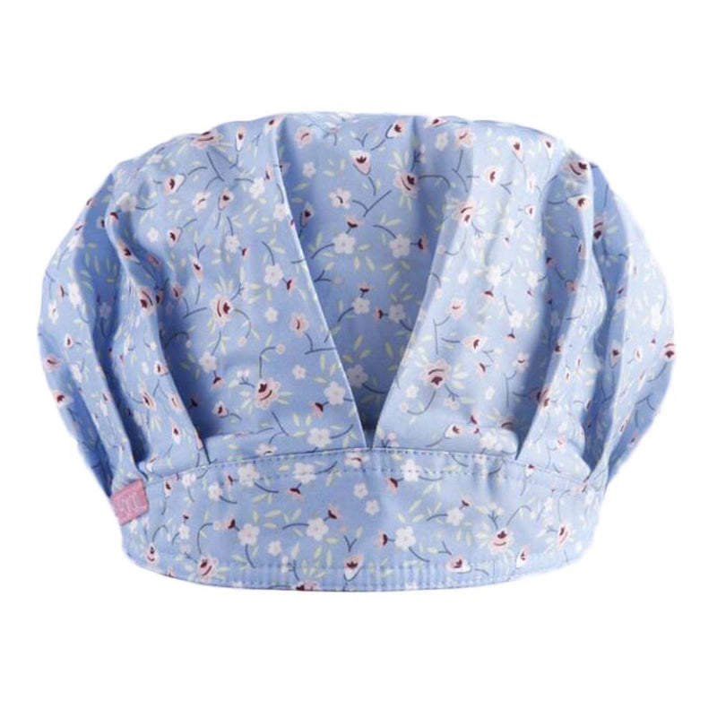 Unisex Adjustable Tie Back Scrub Cap Cotton Printing Cap Headcloth Work Cap Bouffant Hats, Blue Floral
