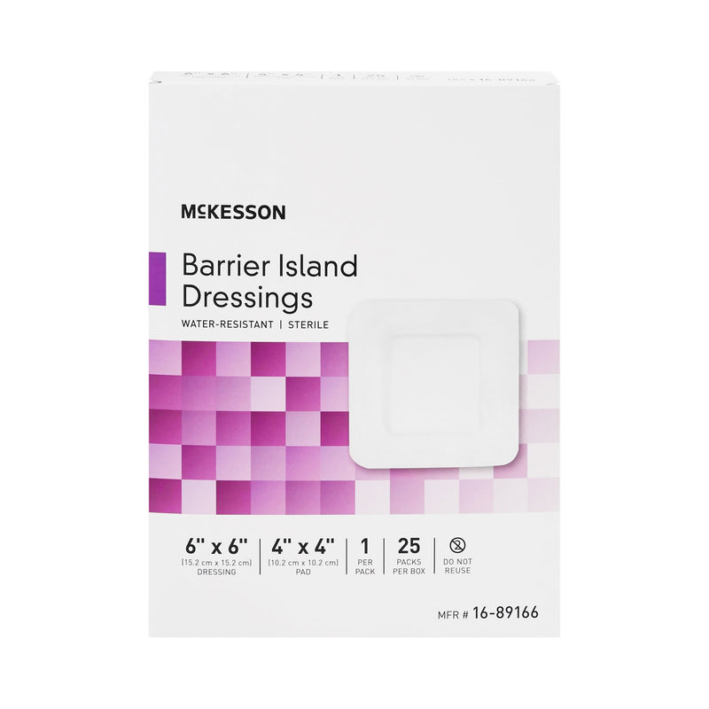 McKesson Composite Barrier Island Dressing, 6 x 6 Inch